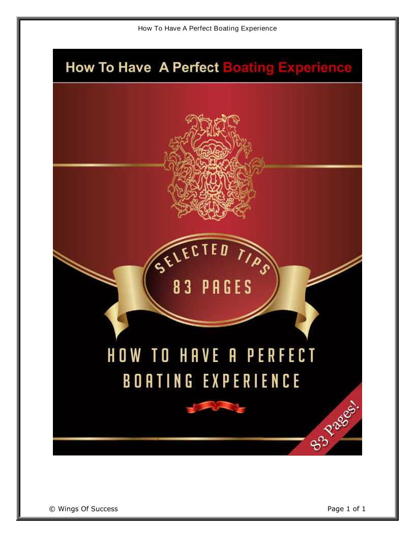 Discover the Ultimate eBook on Having a Perfect Boating Experience