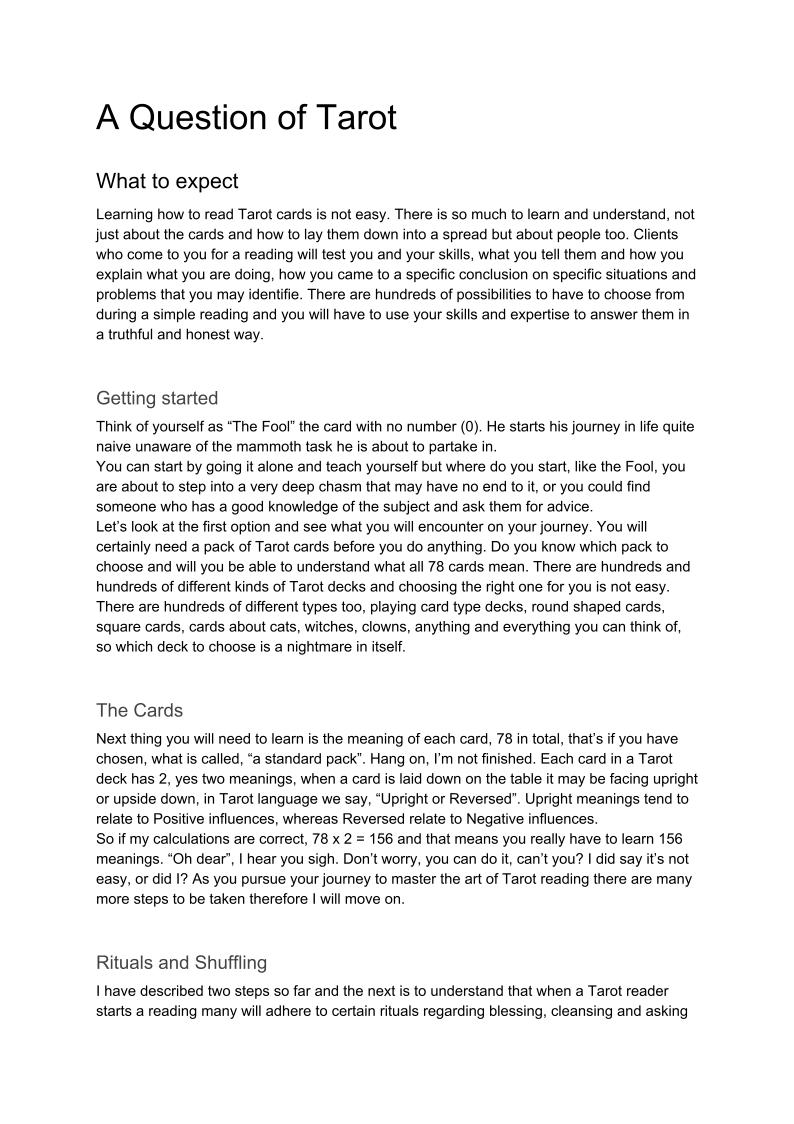 eBook Guide to Mastering Tarot: From Beginner to Expert Reader