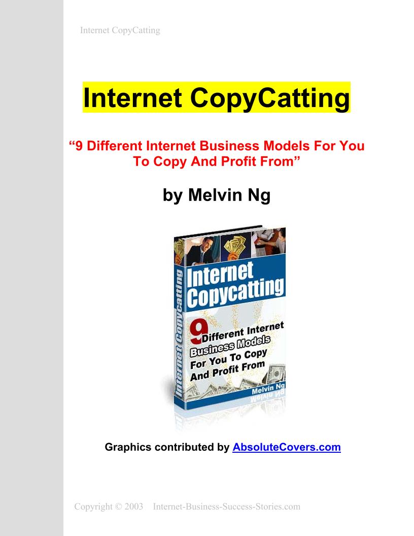 eBook: Discover 9 Profitable Internet Business Models to Copy and Succeed