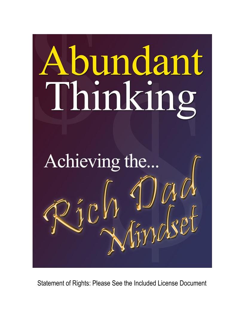Unlock the eBook on Abundant Thinking for a Rich-Dad Mindset Journey