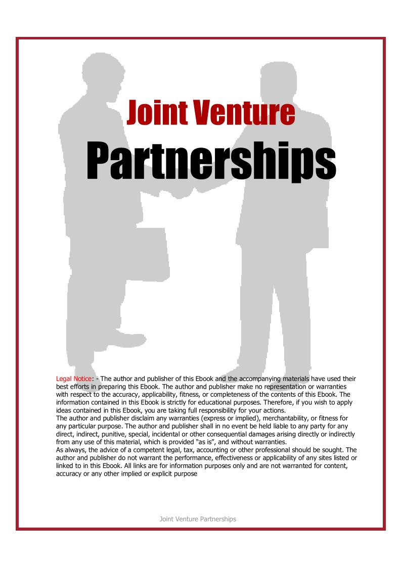 eBook on Mastering Joint Ventures for Profitable Partnerships
