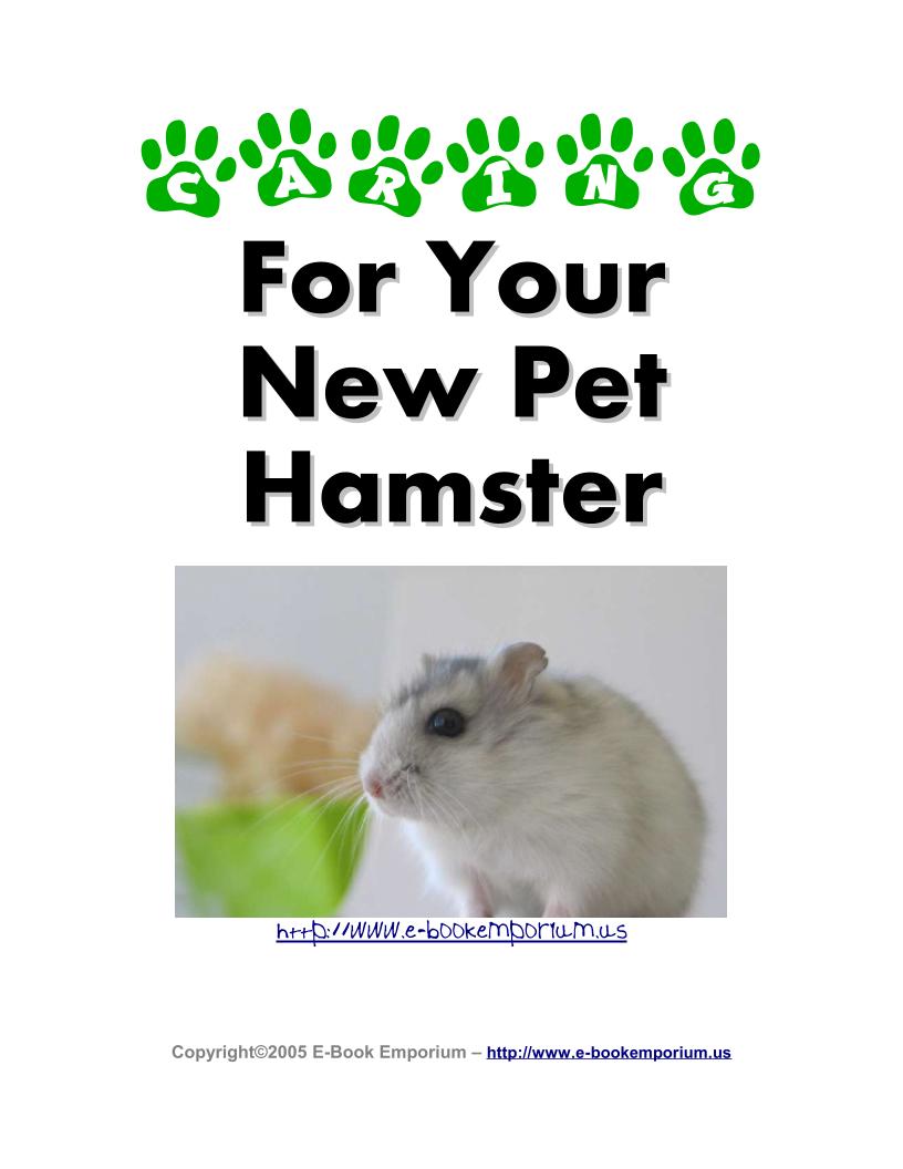 The Ultimate eBook Guide to Caring for Your New Hamster Pet