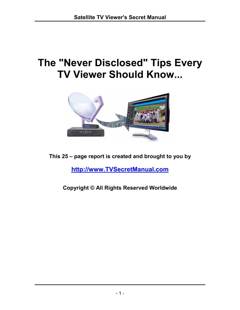 Essential eBook Guide to Mastering Satellite TV Secrets and Tips