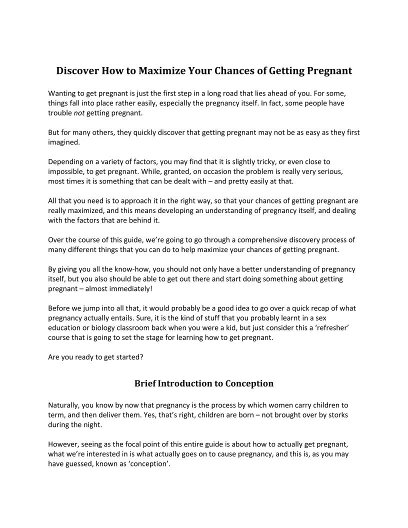 Unlock Your Fertility Potential: The Ultimate eBook on Getting Pregnant Naturally