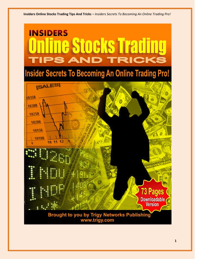 eBook: Insider's Guide to Mastering Online Stocks Trading Tips and Tricks