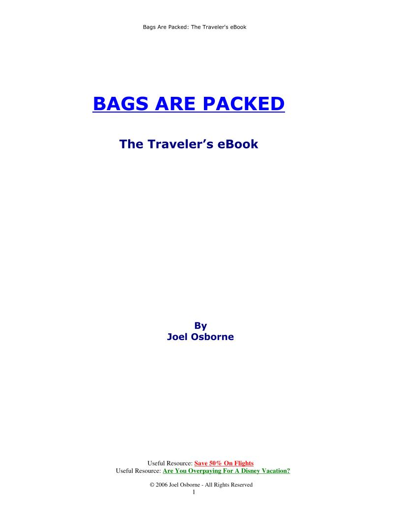 Ultimate eBook Guide to Packing Bags and Saving on Travel Adventures