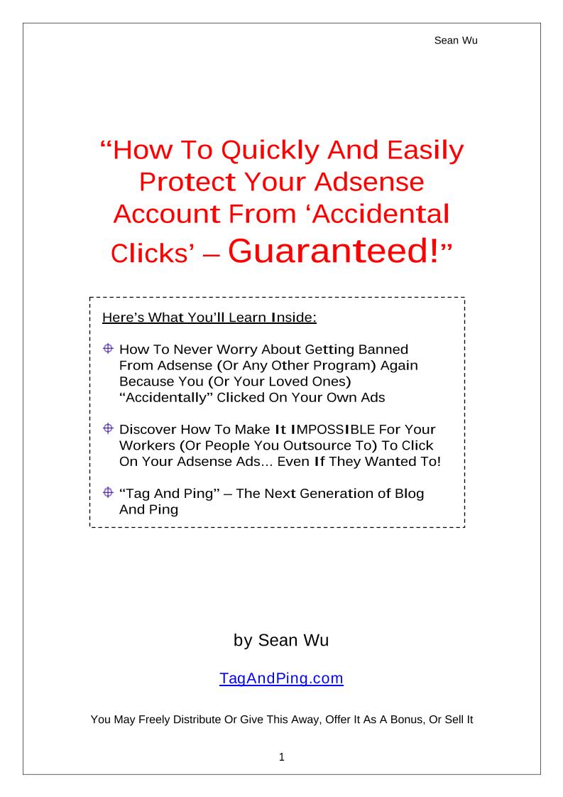 eBook: Safeguard Your AdSense Earnings from Accidental Clicks Forever