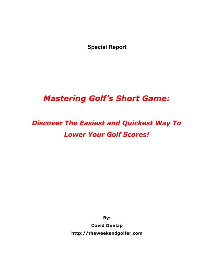 eBook: Mastering Golf's Short Game for Lower Scores Quickly