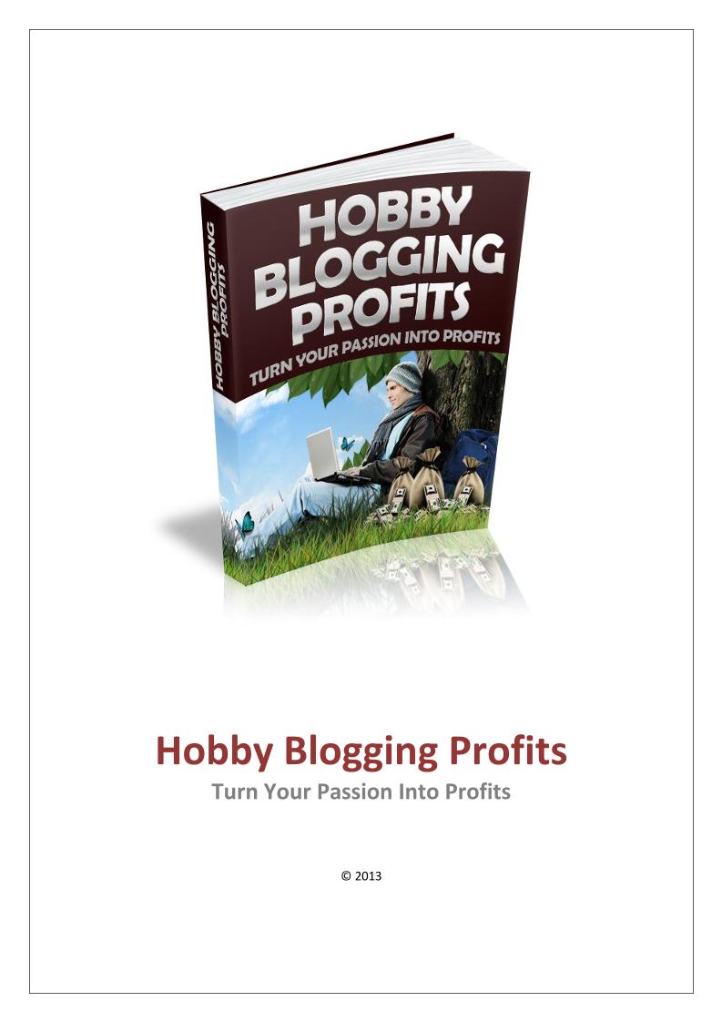 eBook: Turn Your Hobby into a Profitable Blogging Empire Today