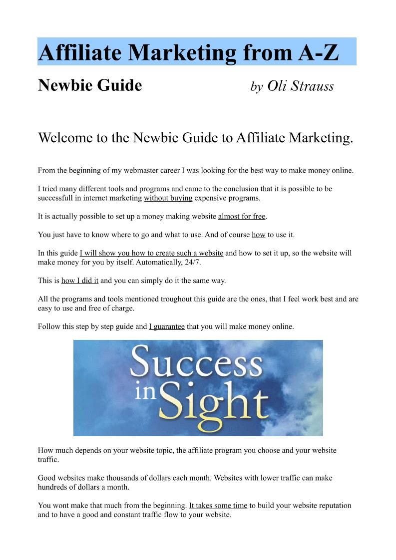 Unlock the Secrets of Affiliate Marketing: An Essential eBook for Newbies