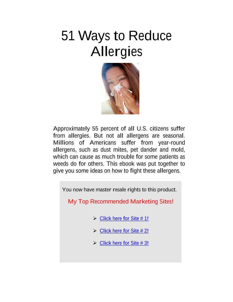 eBook: 51 Proven Strategies to Combat Allergies Effectively