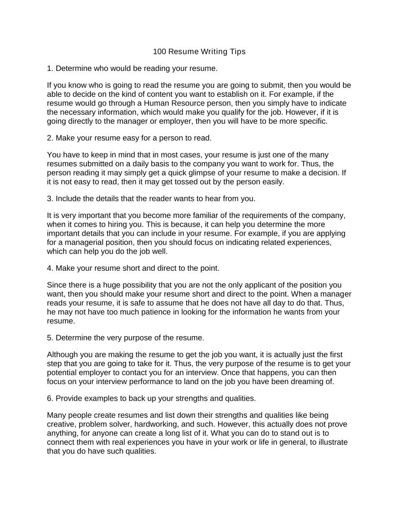 Ultimate eBook Guide to 100 Resume Writing Tips for Job Seekers