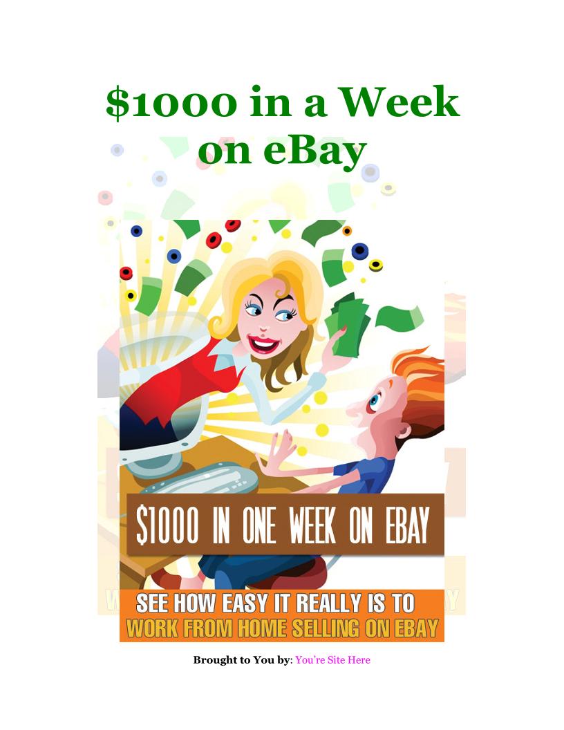 eBook: Unlock $1000 Weekly Profits on eBay Secrets