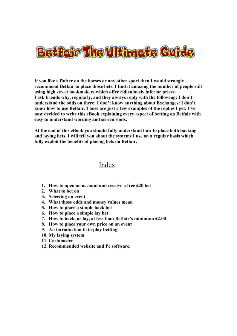 Master Betfair Betting: Your Ultimate eBook Guide to Profitable Wagers