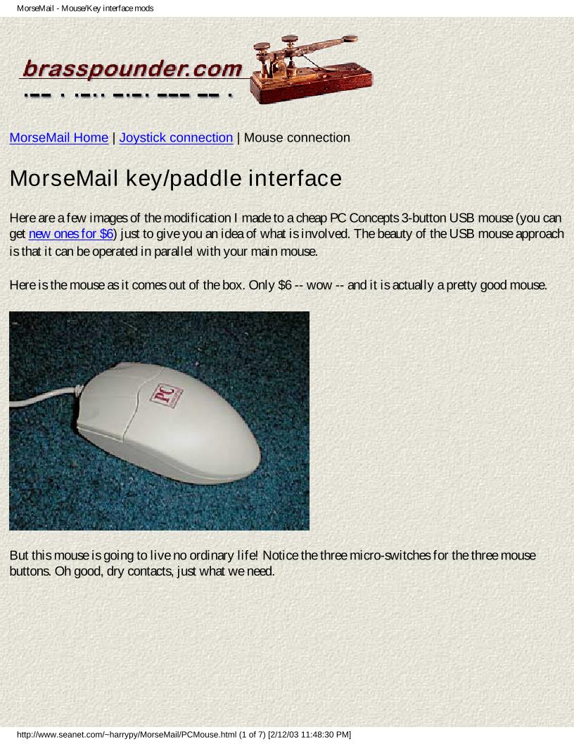 eBook Guide to MorseMail: Mouse/Key Interface Mods for Ham Radio