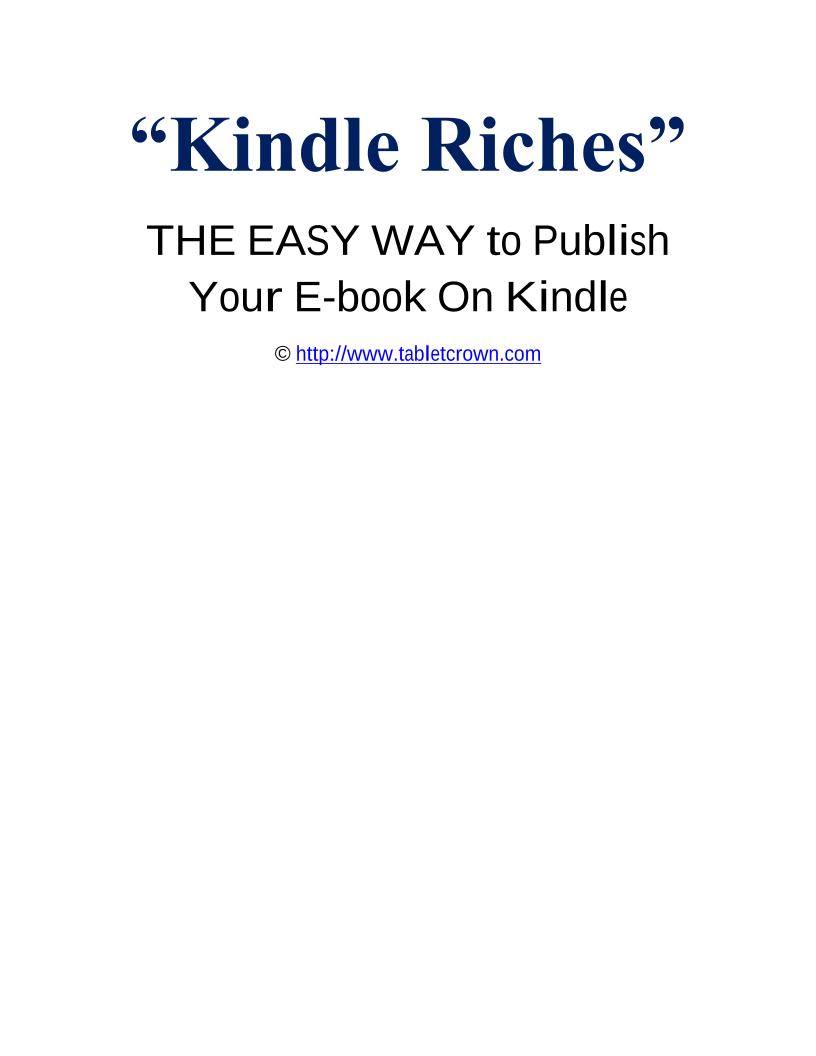 Unlock Kindle Riches: Easy Guide to Publishing Your eBook