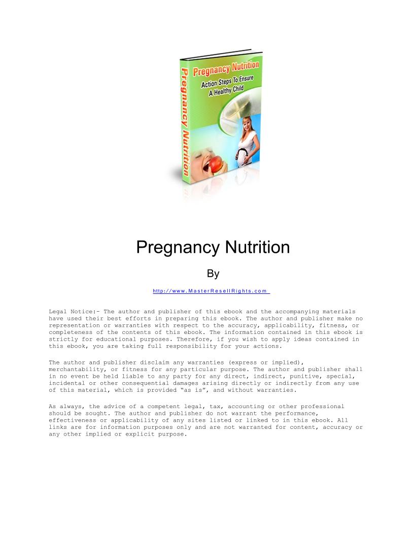 The Essential eBook Guide to Pregnancy Nutrition and Healthy Living