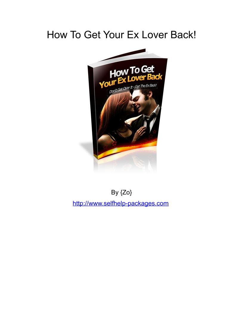 eBook: Mastering the Art of Getting Your Ex Lover Back
