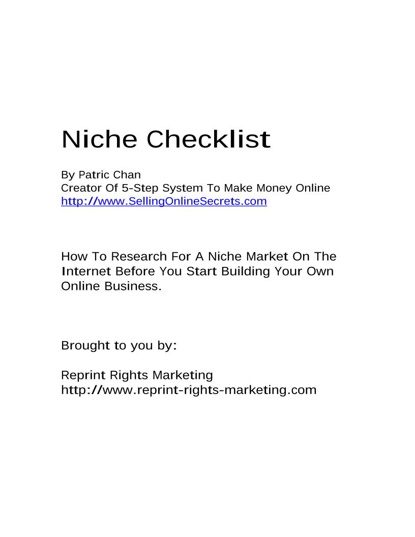 eBook: Master Niche Marketing for Profitable Online Ventures