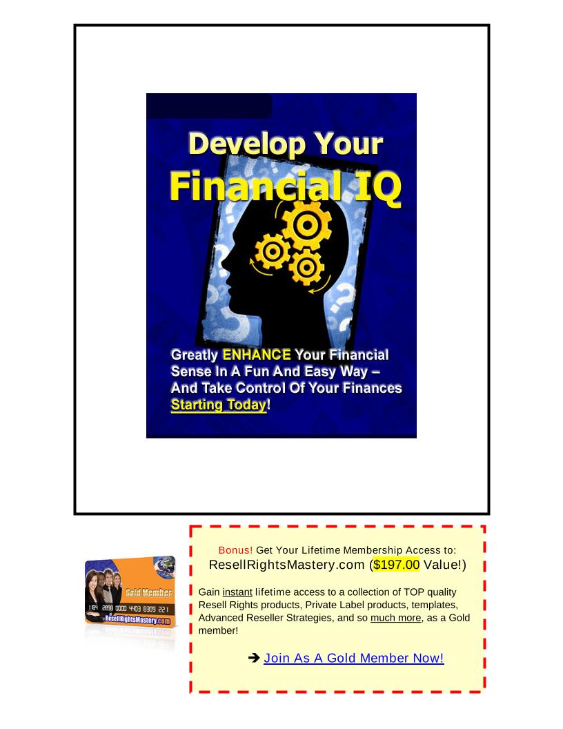 Unlock Financial Success with Develop Your Financial IQ eBook