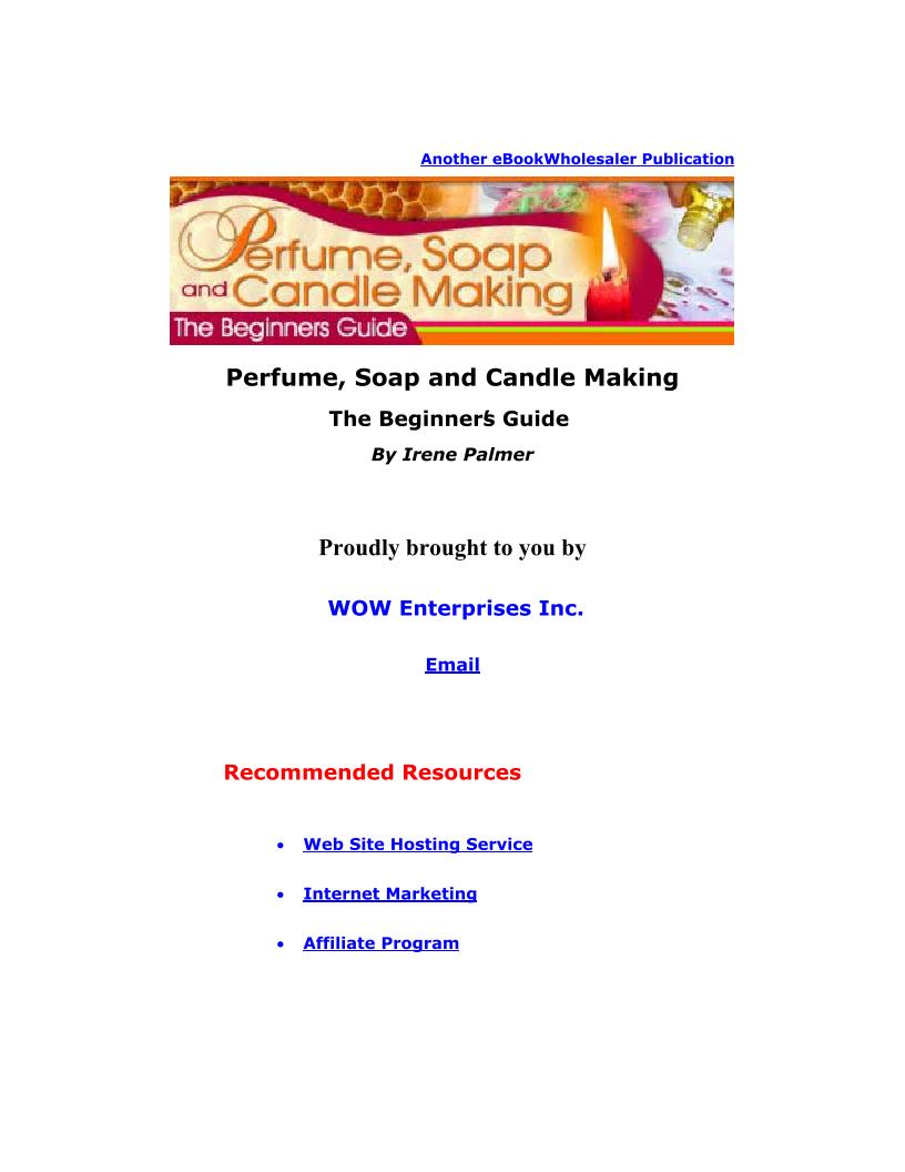 eBook: Beginner's Guide to Perfume, Soap, and Candle Crafting