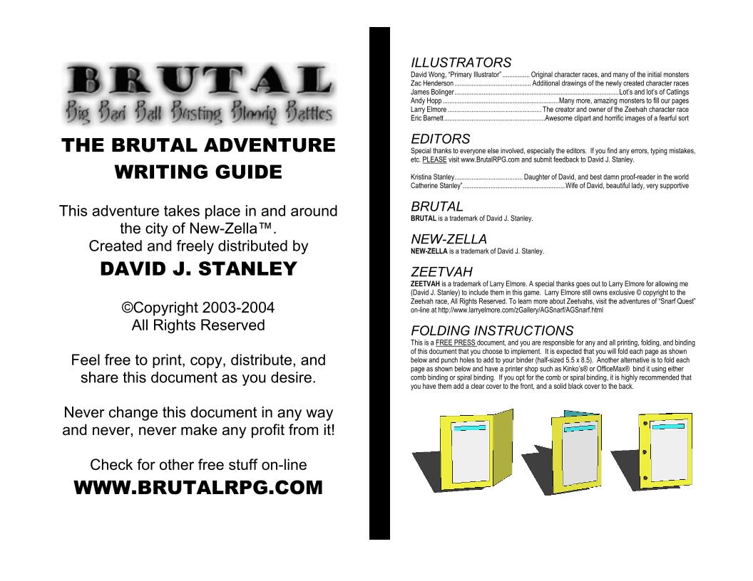 eBook: The Brutal Adventure Writing Guide for RPG Masters