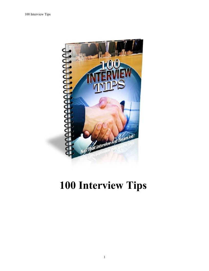 Master 100 Essential Interview Tips with This Ultimate eBook Guide