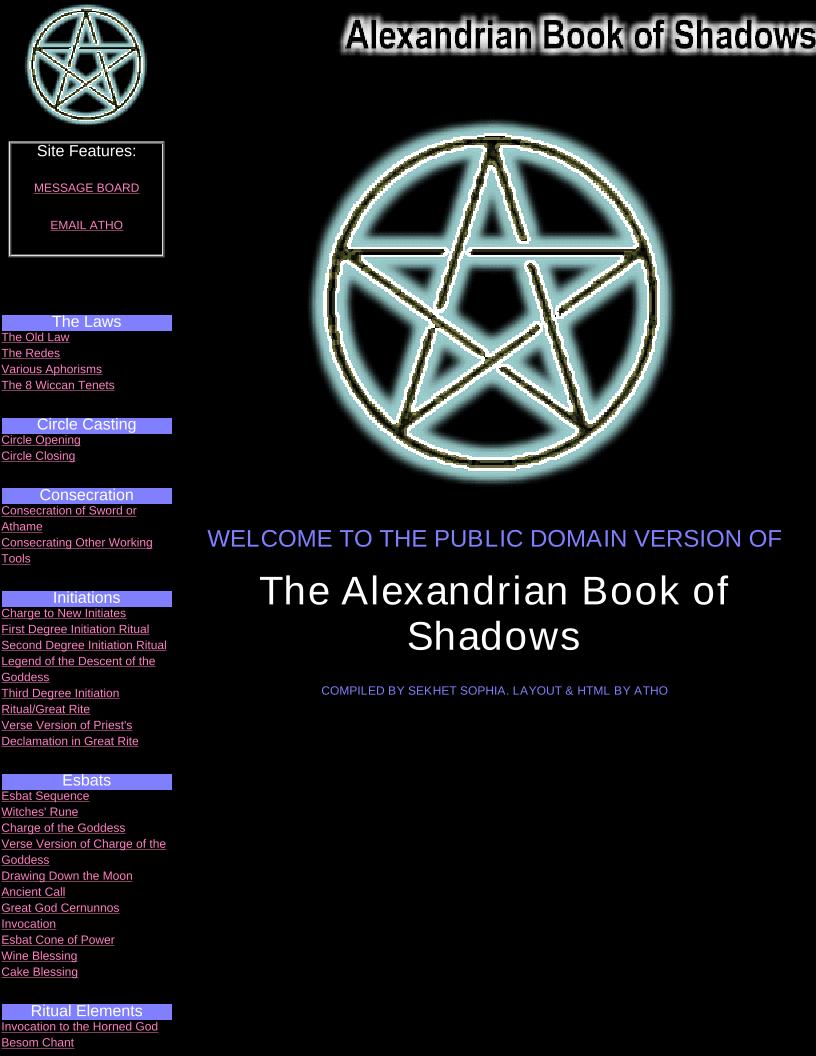 Explore the Ancient eBook: Public Domain Alexandrian Book of Shadows Guide
