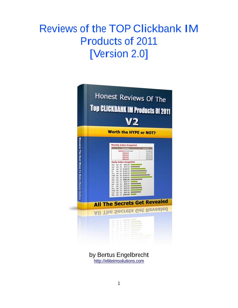 Ultimate eBook Guide to Top Clickbank IM Products of 2011