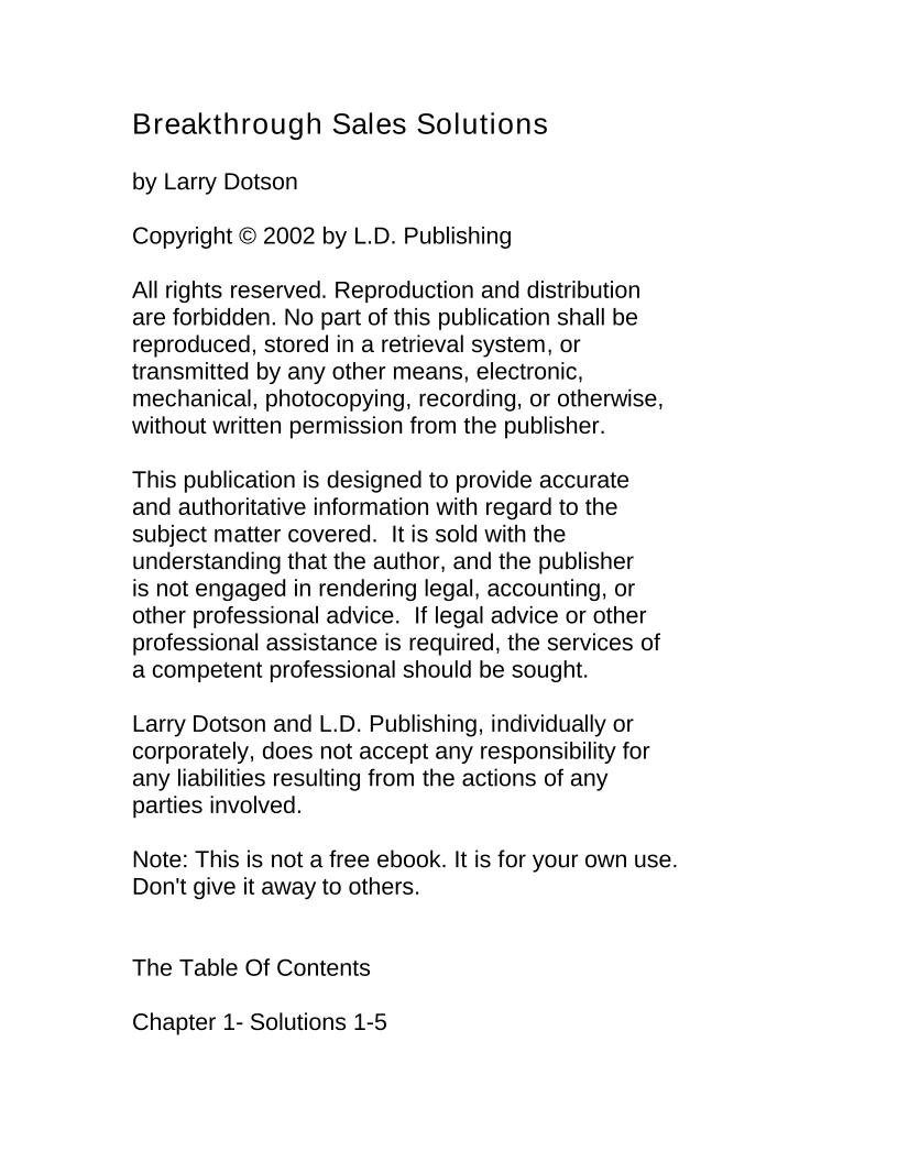 eBook: Breakthrough Sales Solutions for Mastering Online Marketing Strategies