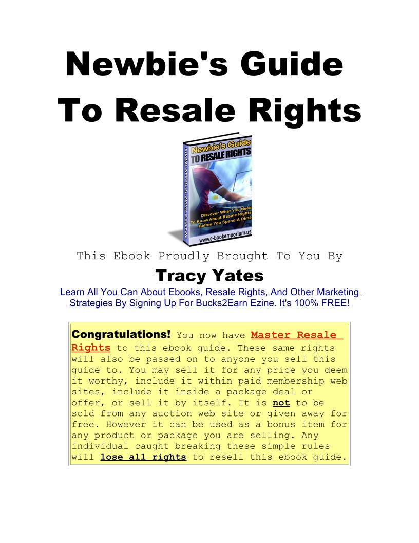 Essential eBook for Beginners: Mastering Resale Rights Online