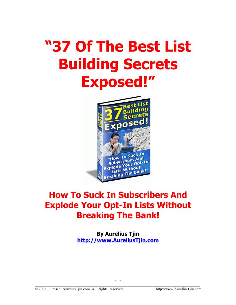 Unlock 37 Proven List Building Secrets eBook Guide