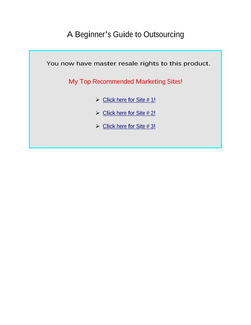 Unlock Outsourcing Secrets: The Essential Beginner's eBook Guide