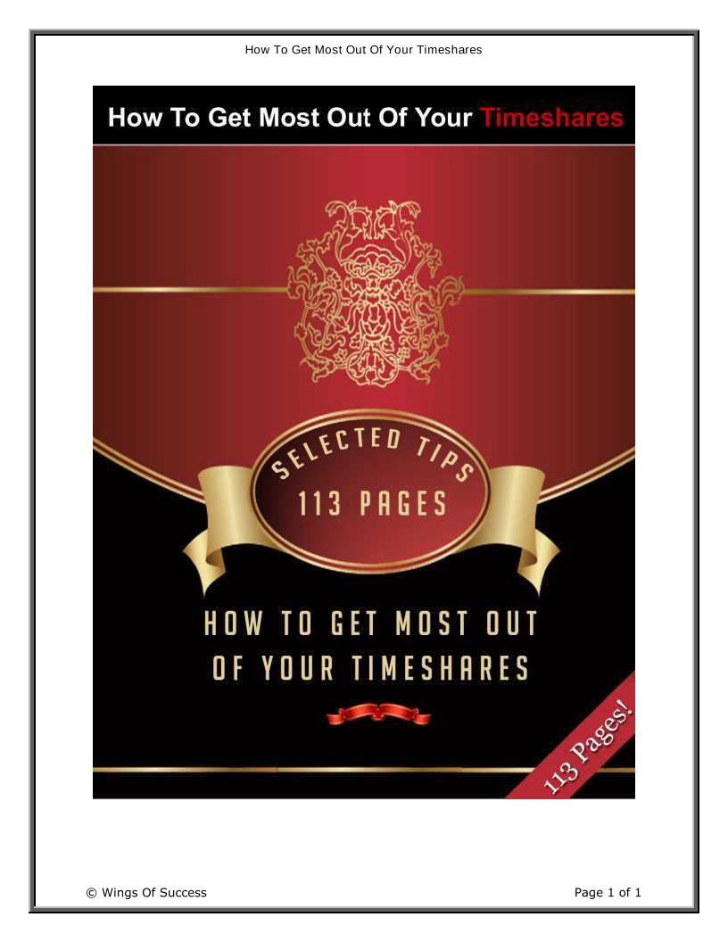 eBook: How to Maximize Your Timeshares for Unforgettable Getaways