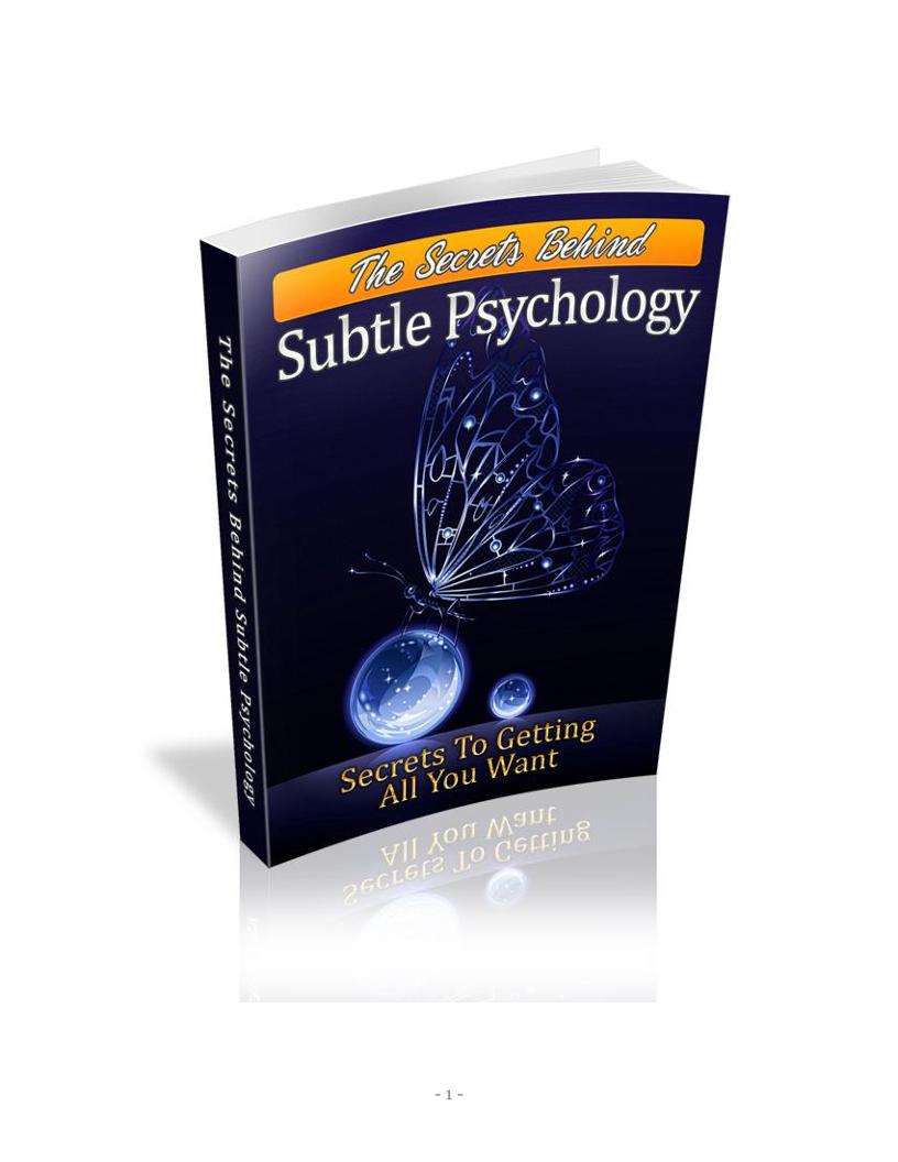 Discover the Power of Subtle Psychology eBook Strategies for Persuasion