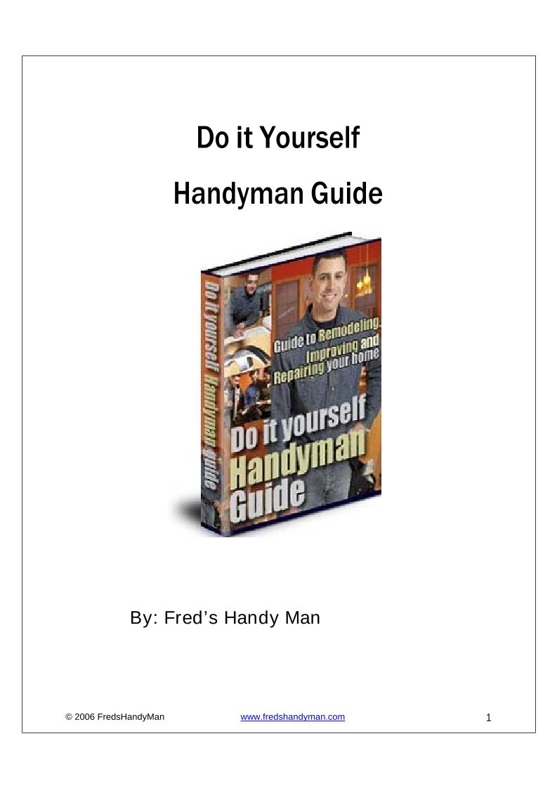 eBook: Master the Art of DIY Home Repairs with Fred's Handyman Guide