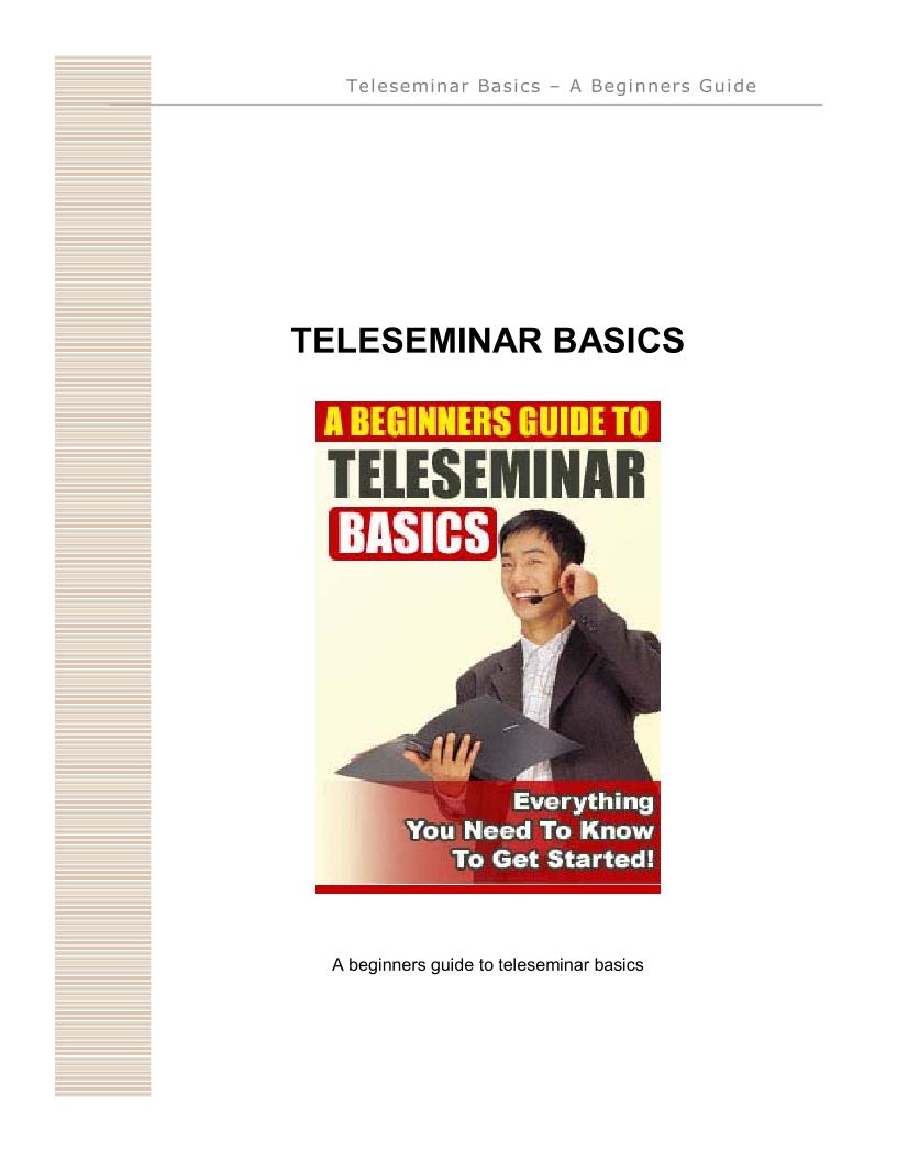 eBook: Teleseminar Basics - Your Ultimate Beginner's Success Guide