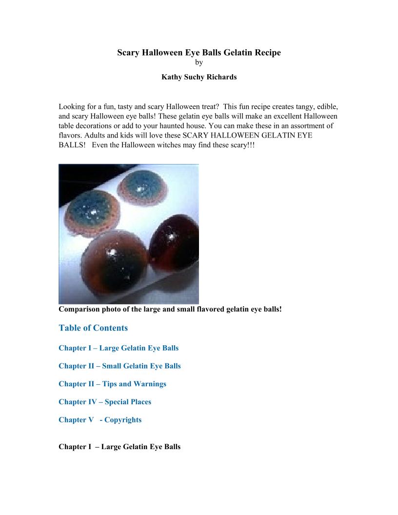 Spooky eBook Guide to Crafting Terrifying Halloween Jello Eye Balls