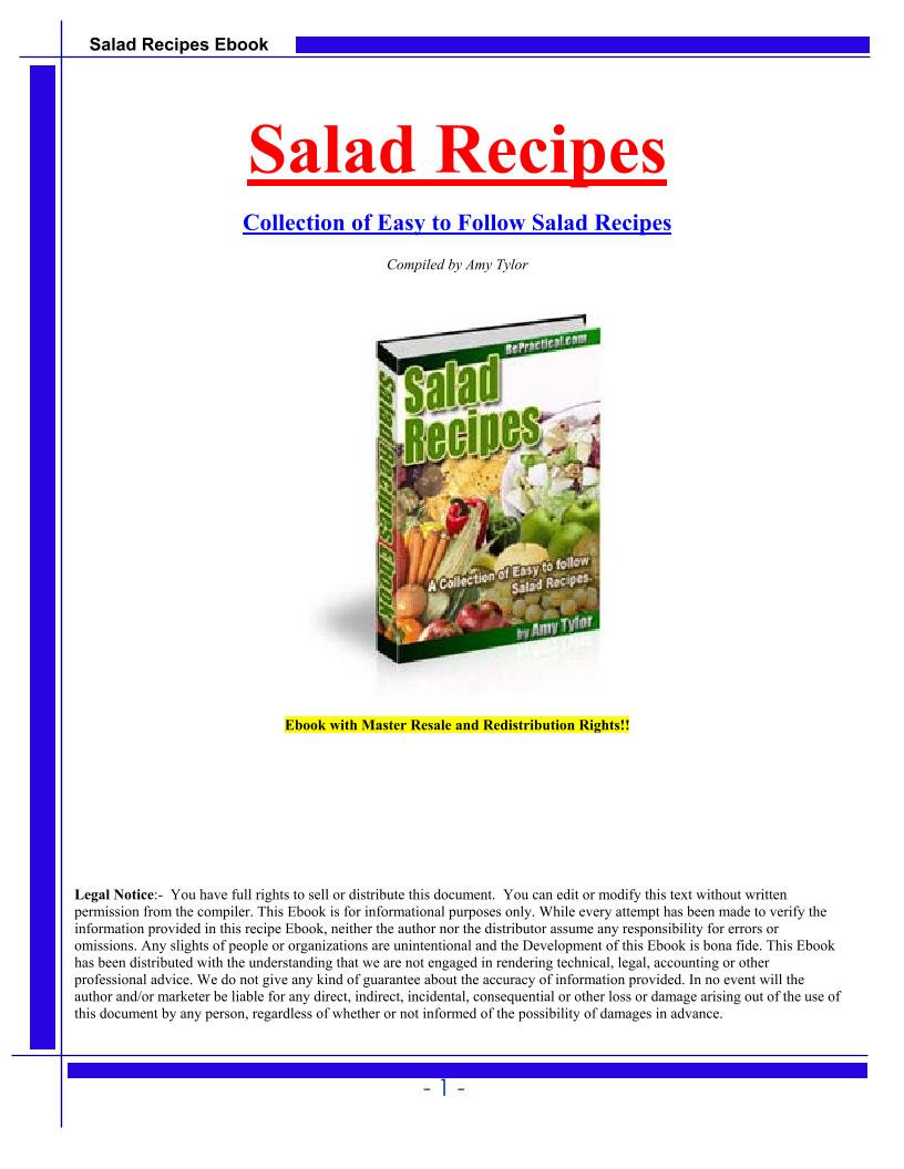 Essential Salad Recipes eBook: Fresh, Easy, and Nutritious Creations