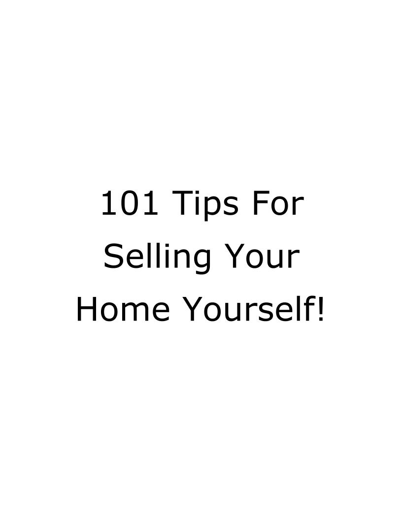eBook: 101 Essential Tips for Selling Your Home Yourself
