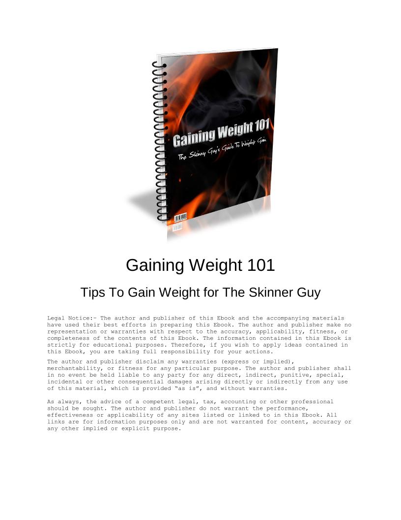 Transform Your Body: The Essential eBook for Skinny Guys to Gain Weight