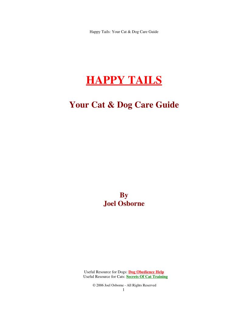 eBook: Happy Tails - Ultimate Cat and Dog Care Essentials