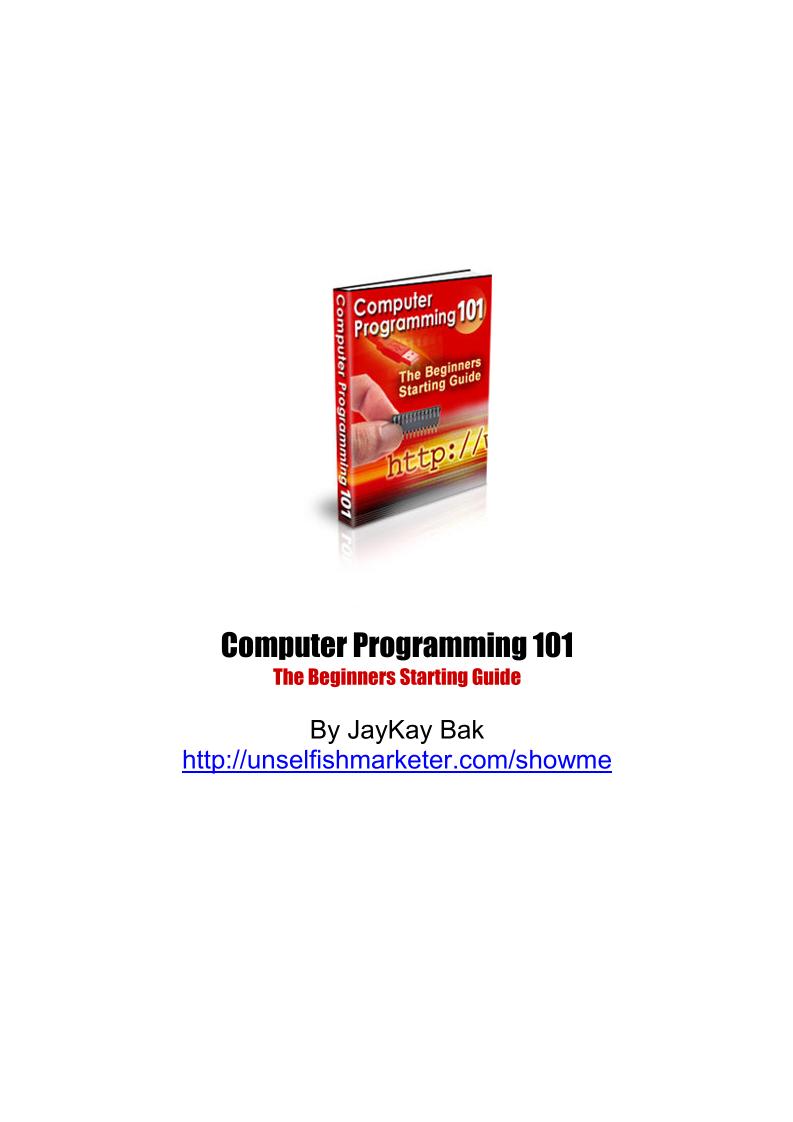 eBook: Your Essential Guide to Computer Programming 101 for Beginners