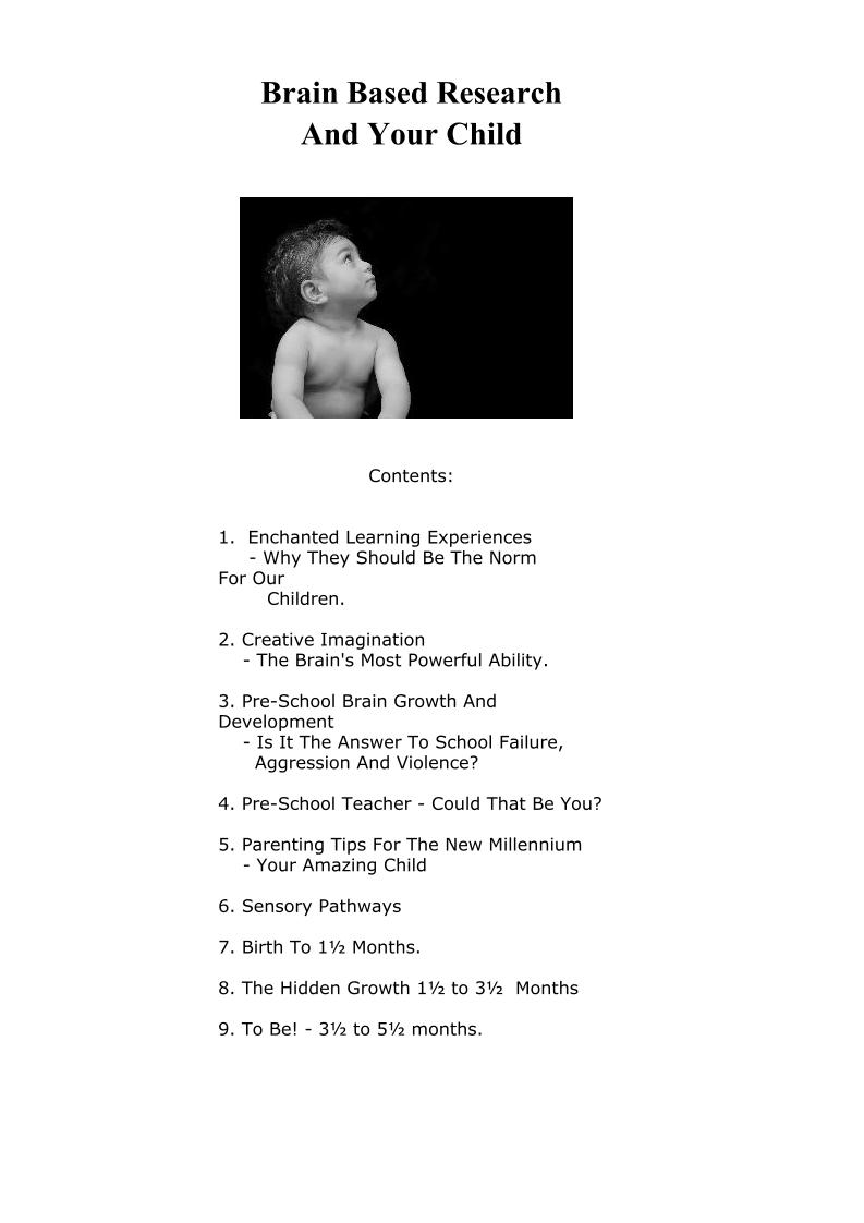 Discover Enchanted Learning Experiences: A Brain-Based Research eBook for Parents