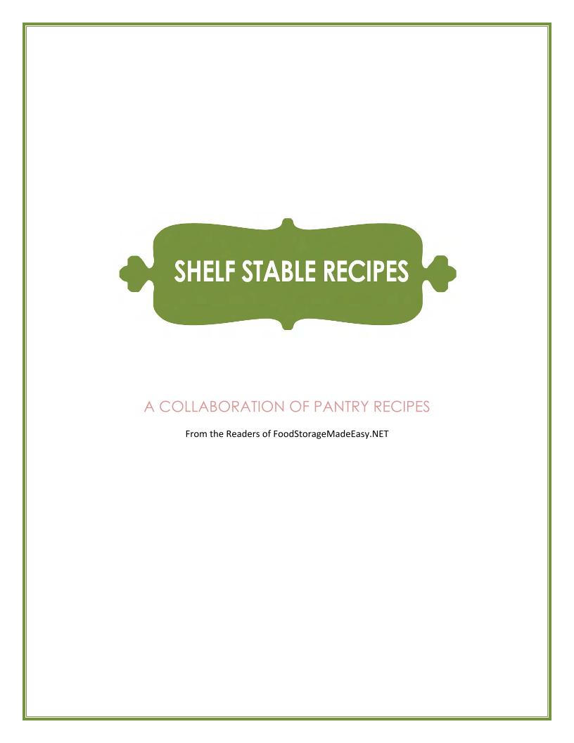 Essential eBook of Shelf-Stable Pantry Recipes for Survival