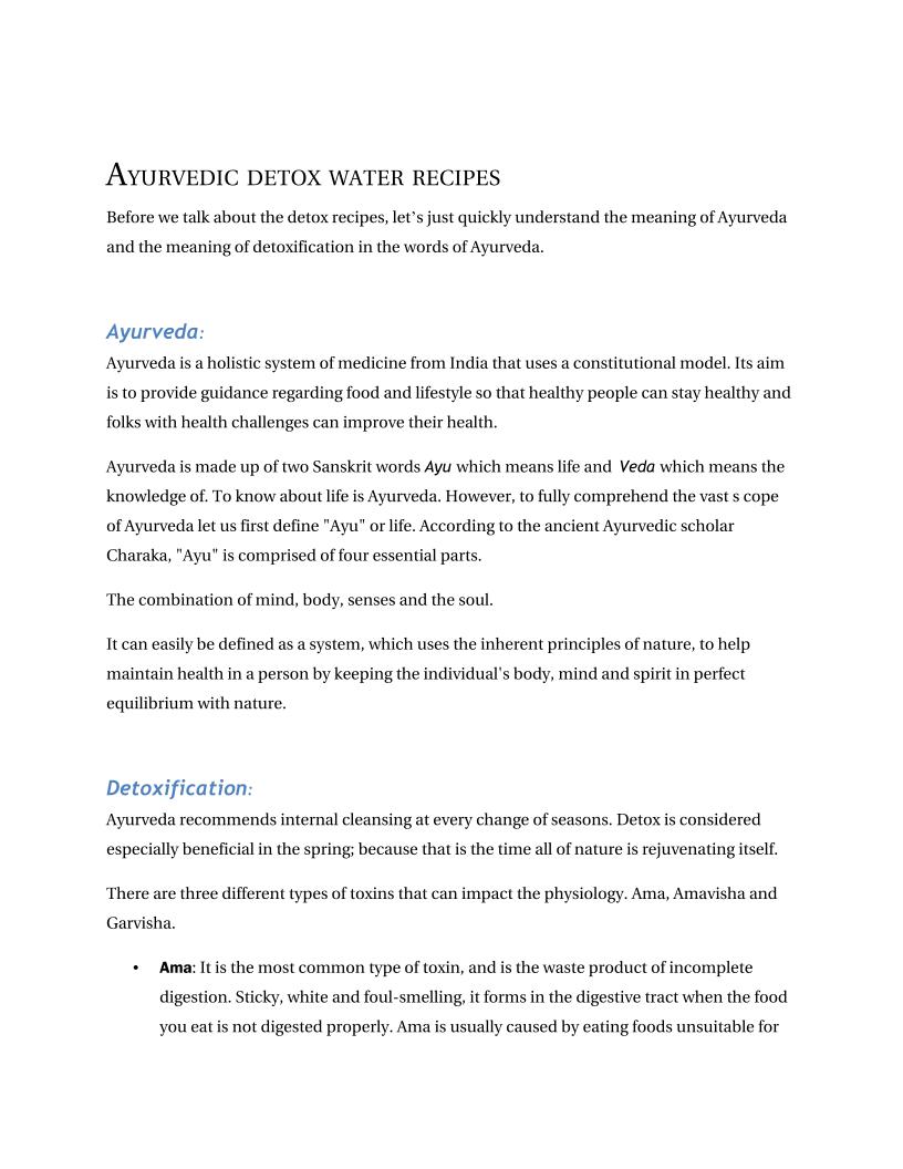 Discover the Ayurvedic Detox Water eBook: Refreshing Recipes for Health and Balance