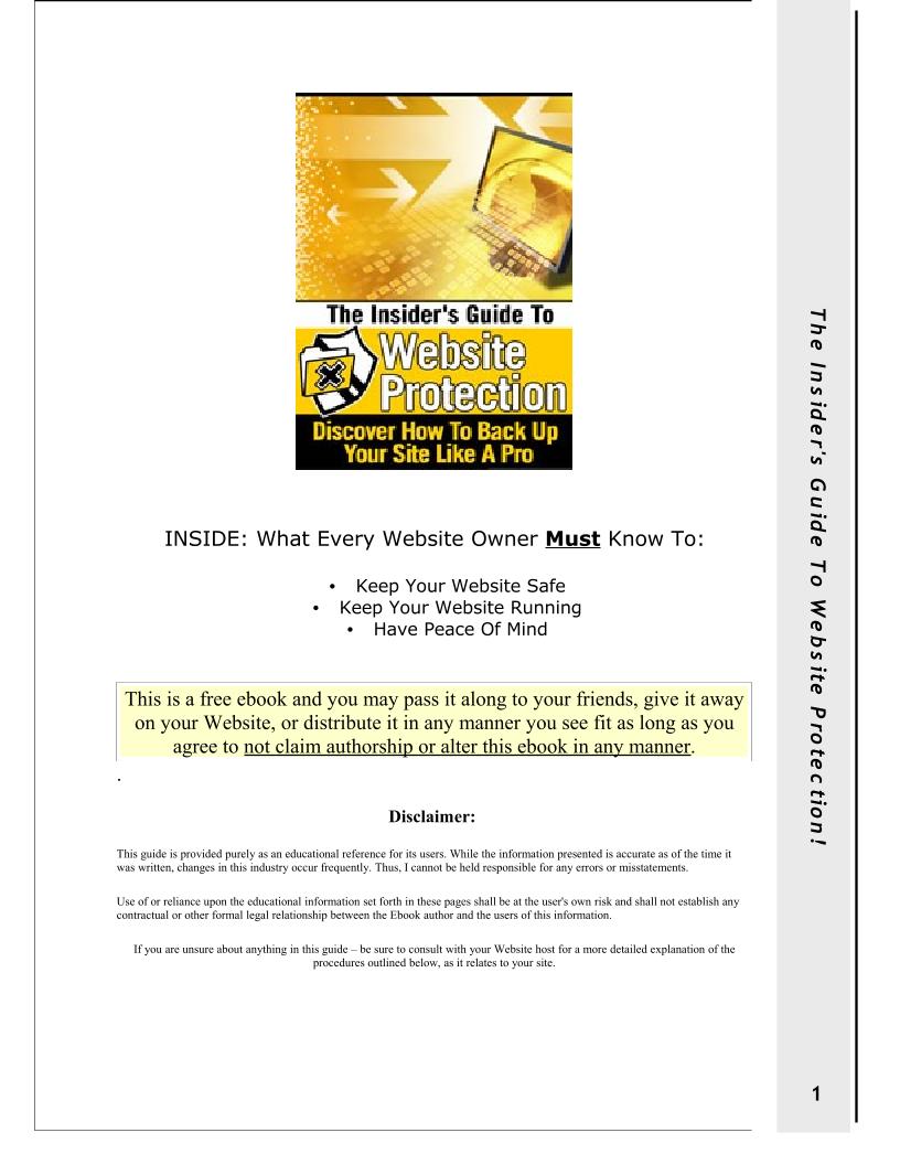Essential eBook on Insider Secrets for Website Protection