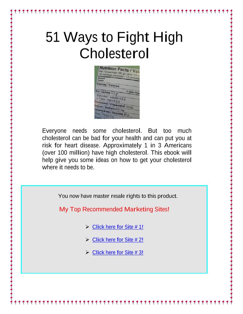 eBook: 51 Effective Ways to Combat High Cholesterol and Boost Heart Health