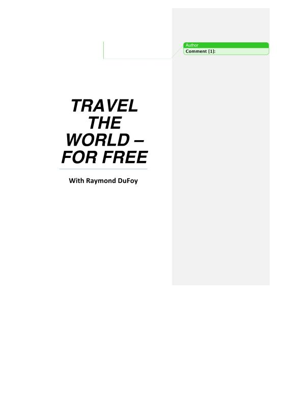 eBook: Travel the World for Free – Secrets from Raymond DuFoy