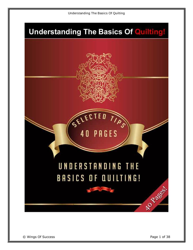 Essential eBook Guide to Mastering Quilting Basics for Beginners